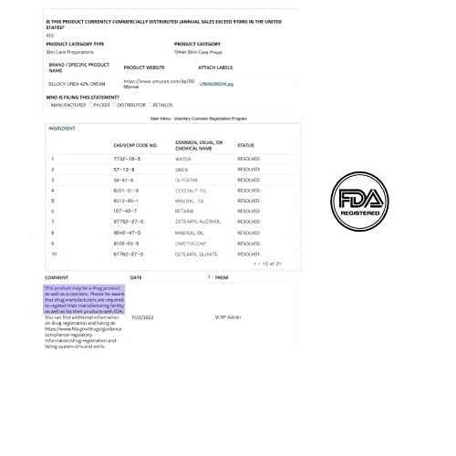 Urea cream 40 perent for feet: Maximum Strength Urea lotion for cracked Heels and Rough Thick Skin for foot- 42% Crema 5.29 oz.