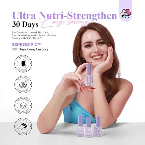 SAVILAND Dip Powder Liquid Set: 15 ml/0.5 Fl.oz Nail Dipping System Essentials for Beginners - HEMA-free Dip Base, Top, Activator, Brush Saver - Strengthen Nails DIY at Home, No Nail Lamp Needed