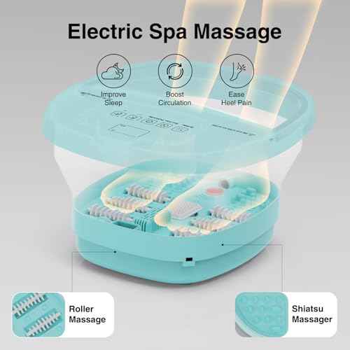 Pedicure Foot Spa with Bubble and Heat,Collapsible Foot Soaking Tub with Remote Control,Pedicure Tools for Feet,Foot Bath Soak Tub Gift for Women/Men,Mom/Dad