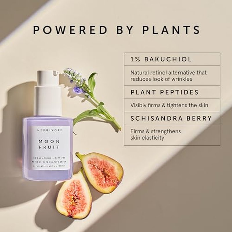 HERBIVORE Bakuchiol Retinol Alternative - Bakuchiol + Peptides, Smooths Skin, Reduces Fine Lines, Wrinkles & Puffiness, Plant-based, Vegan, Cruelty-free