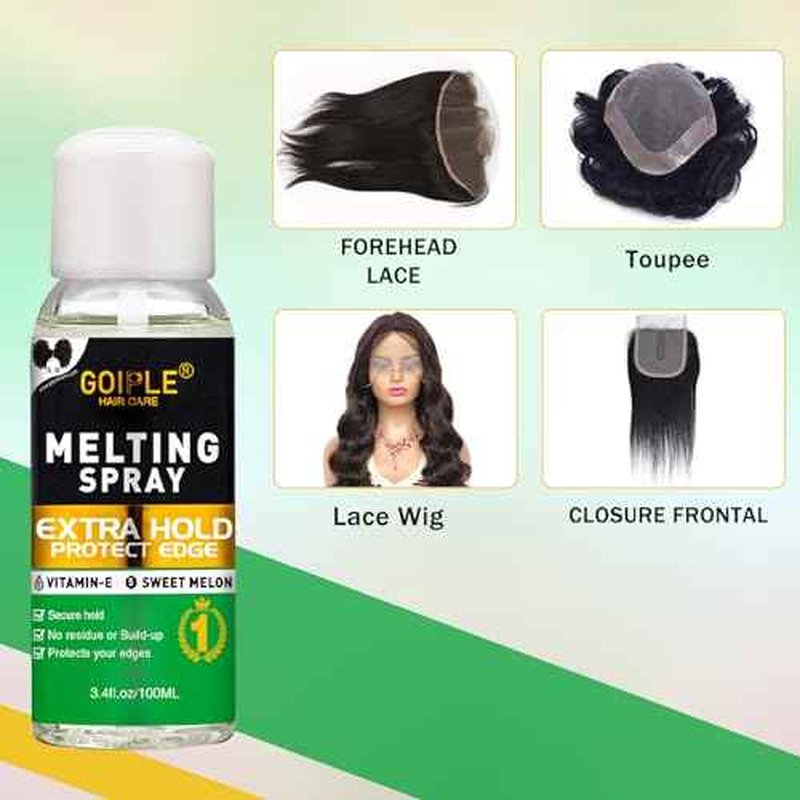 WOZUTUNT Hair-adhesives, 3.4 fl Oz Lace Melting and Holding Spray Glue for Wigs, Extra Hold for Closure Wigs Extensions, Strong Natural Forming Hold