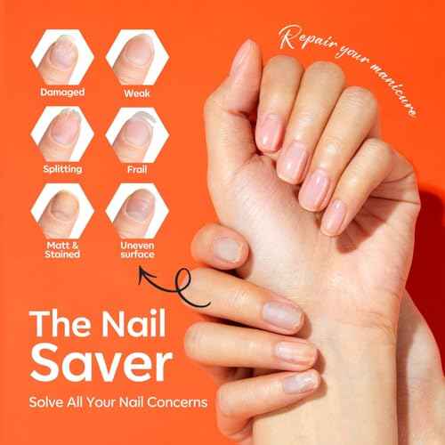 modelones Nail Strengthener and Growth Scented Nail Repair for Damaged Nails 3-in-1 Nail Hardener Extra Strong and Growth Repair Mode Gifts for Women 13.5ml 0.46 Fl Oz