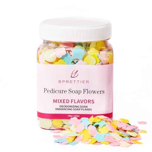 Pedicure Soap Flowers Foot Soak Petals Sheet for Softens Dead Skin Moisturizing Relaxing Spa Feet Birthday Pedi Nail Party (100g)