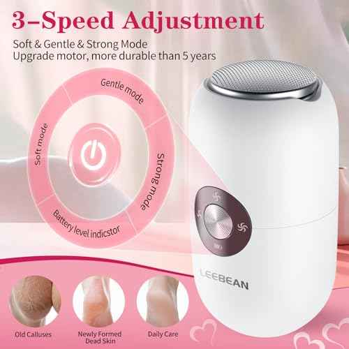 Foot Callus Remover,Dermawave Electric Foot File Callus Remover for Feet,2025 Upgraded Professional Foot Scrubber Pedicure Tools for Dead Skin,Adjustable Speed Feet File Grinder for Skin and Calluses