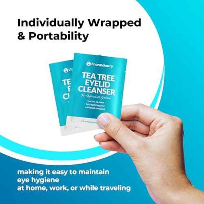 Tea Tree Oil Eyelid Wipes (36 Count), Individually Wrapped Eyelid Cleanser, Eyes Lid Cleaning Wipes for Stye Eye Treatment, Eye Wipe for Dry Eyes, Blepharitis, Mild to Moderate Conditions