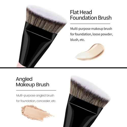 MAANGE Makeup Brushes 4 Pcs Makeup Brush Set for Foundation Concealer Contour Liquid Blending Face Kabuki Makeup Brush Kit (Pink)