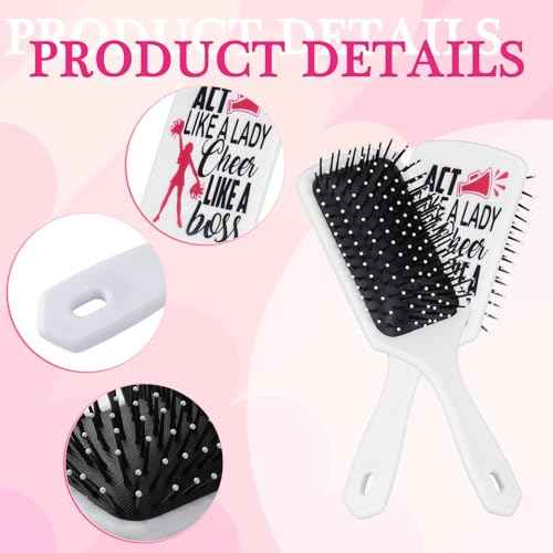 12 Pcs Cheer Gifts Bulk for Team Cheer Hair Brush Bulk Travel Compact Portable Cheerleading Brush Cute Gifts for Women Cheerleaders Team End of Season Senior Christmas Party Present Ideas