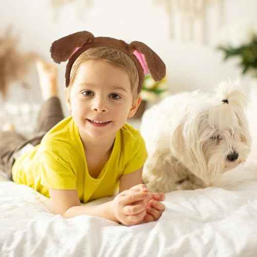 Brown Dog Ears Headband Puppy Ears Plush Animal Ears Headband Adult Halloween Costumes Woman Christmas Festival Theme Party Cosplay Costume Head Bands