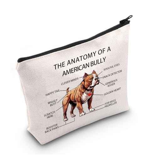 Funny American Bully Lovers Gifts The Anatomy of A American Bully Clever Minds Cosmetic Bags American Bully Veterinary Mom Travel Toiletry Bags (American Bully)