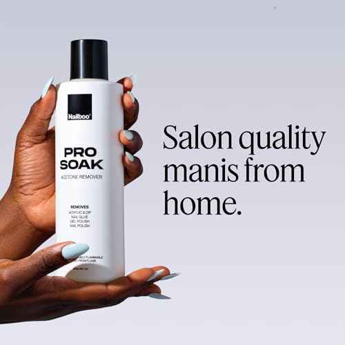 Nailboo 100% Acetone Nail Polish Remover & Soak Bowl, Gel Polish Remover for Nails, Pure Acetone Polish and Dip Powder Remover, Nail Salon Quality Removal, 16 Fl Oz