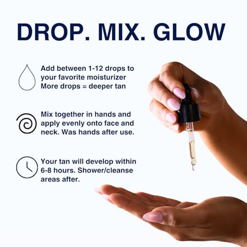 Glow Drops ? Customizable Self Tanning Drops for Face & Body ? Buildable Natural Glow with Hyaluronic Acid, Vitamin C & Plant Extracts ? Vegan, No Smell, Streak-Free ? 27ml
