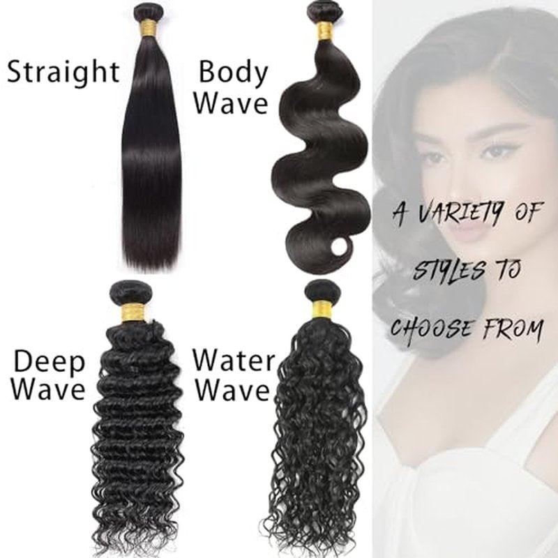 Blonde Highlight Bundles Human Hair 12 14 16 Inch Water Wave Bundles Brazilian Virgin Hair Weave 3Bundles Hair Deal£¨Brown and Blonde #P4/27£©