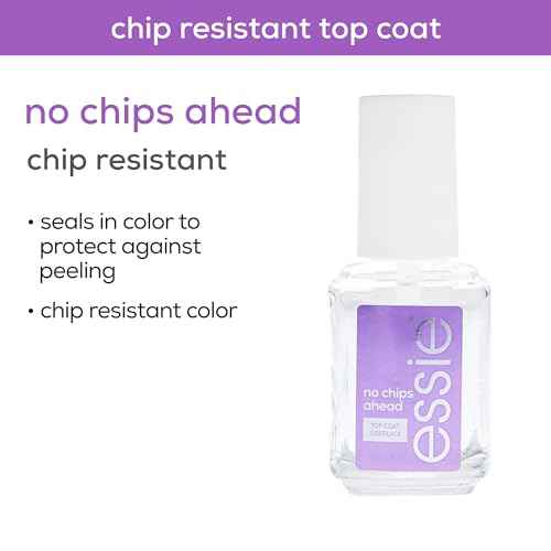 essie Nail Care, 8-Free Vegan, No Chips Ahead Top Coat, chip-resistant nail polish, 0.46 fl oz