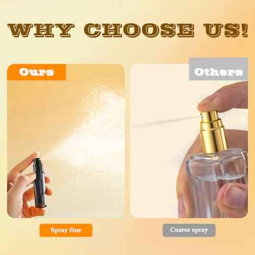 8ml Perfume Atomizer Travel Refillable,Mini Cologne Dispenser, Bottom-Filling Fragrances Perfumes Bottle,Portable Sprayer Pocket Size for Women Men Cruise Car Trip Gift 2pcs (Black-Black)