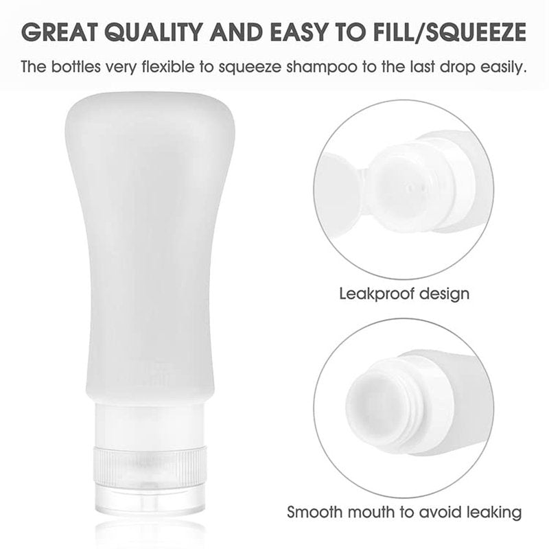 Travel Bottles Set - 18 Pack Leak Proof Silicone Toiletry Bottles | 3oz & 2oz for Business & Personal Use
