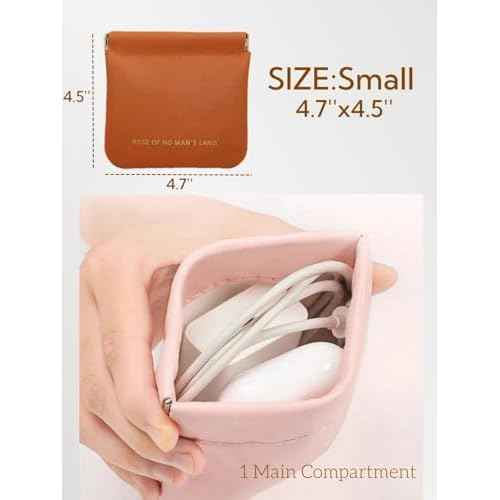 Cosmetic Bags for Women Small Makeup Bag for Purse Pu Leather Makeup Pouch Travel Makeup Bag with Zipper Make Up Bag for Travelling (Brown)