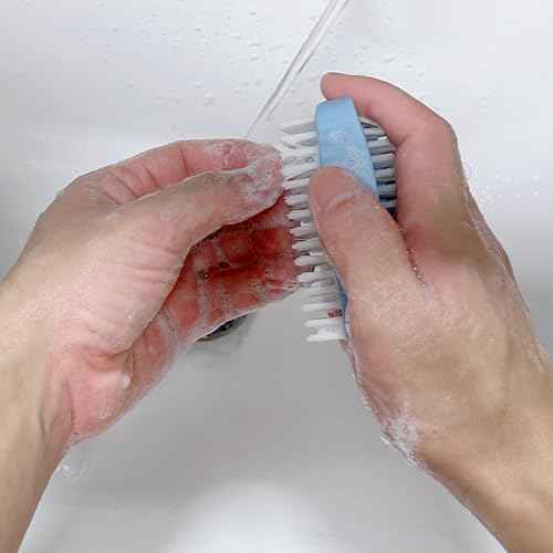 Nail Brush for Cleaning Fingernails Two Sided Hand Fingernail Scrub Brush Soft Stiff Nylon Bristles Nail Scrubber Brushes for Men Women Kids,2 PCS