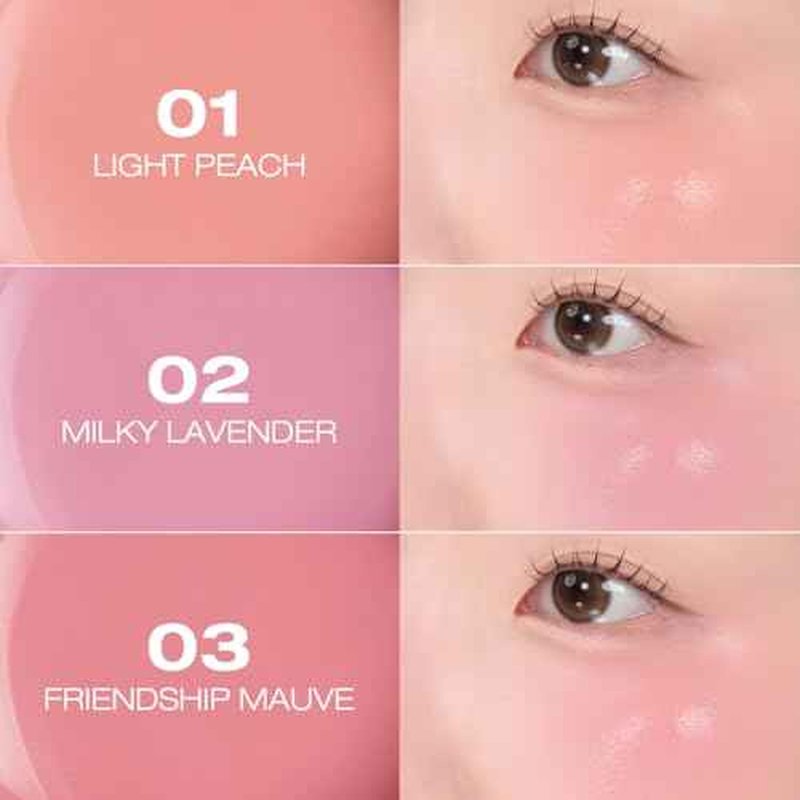 PERIPERA SYRUPY TOK CHEEK 5 Colors, Liquid Blush, Dewy Finish and Hydrates All day, Soft Velvet Texture Face Cheek Tint (02 MILKY LAVENDER, One Size)