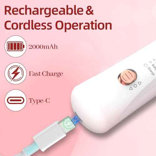 Cordless Electric Nail File Set, Portable Electric Nail Drill Machine,Professional Manicure Pedicure Kit, 5 Speeds Hand Foot Care Tool for Calluses, Thick Nails, Grind, Trim, Polish