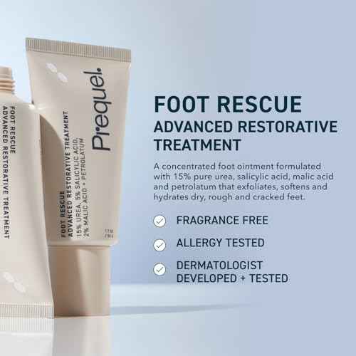 Prequel Skin Foot Rescue, Professional Foot Treatment with 15% Urea + Salicylic Acid. Advanced Cream For Dry Cracked Feet. Clinical-Grade Moisturizer. 1.7oz