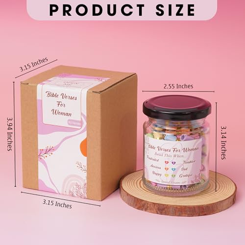 Bible Verse Jar For Women, Mothers Day Gifts for Mom, Christian Gifts for Women, Graduation Gifts for Her, Inspirational Bible Jar, Gifts for Mom from Daughter Son, Keepsake for Mom Grandma