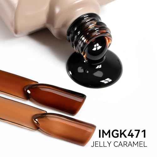 MAYCHAO 15ML Jelly Sheer Tortoise Gel Nail Polish 1Pc Transparent Hot Cocoa Amber Gel Polish Soak Off UV LED Translucent Nail Polish Nail Art Starter Manicure Salon DIY at Home, 0.5 OZ
