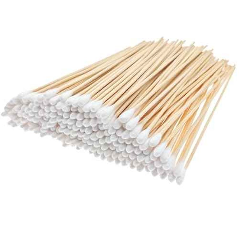 200 Pcs Cotton Swabs, 6 Inch Long Ear Buds with Extra Long Wooden Handle Ear Picks for Cleaning, Jewelry, Polishing, Makeup, Dogs