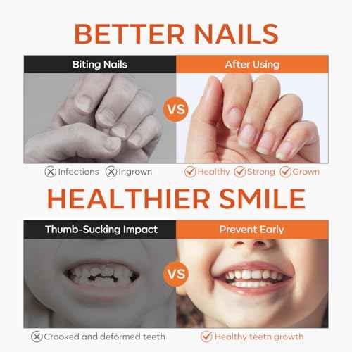 modelones Nail Biting Treatment for Kids Thumb Sucking Deterrent Nail Biting Prevention for Kids Quick Dry Bitter No Bite Nail Polish Stop Biting Nails Repair for Damaged Nails 0.34 fl oz