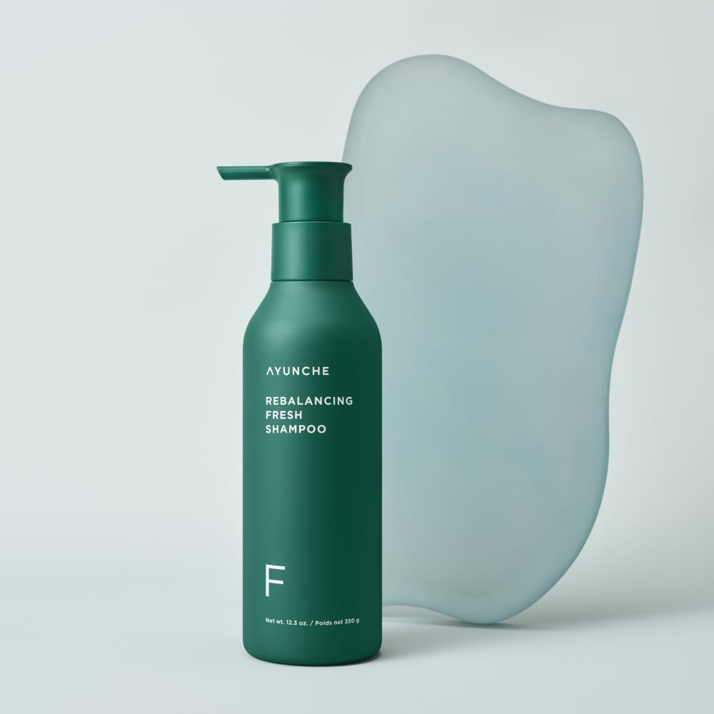 AYUNCHE Rebalancing Shampoo Fresh 11 fl. oz. [For Oily Scalp] | Cleanse Excess Sebum & Oiliness | Strengthen and Protect Hair Roots | Anti-Hair Loss and Anti-Thinning Shampoo | Korean Salon Brand