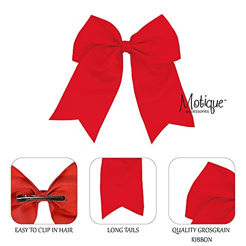 Red Jumbo Bow Clip with Tails