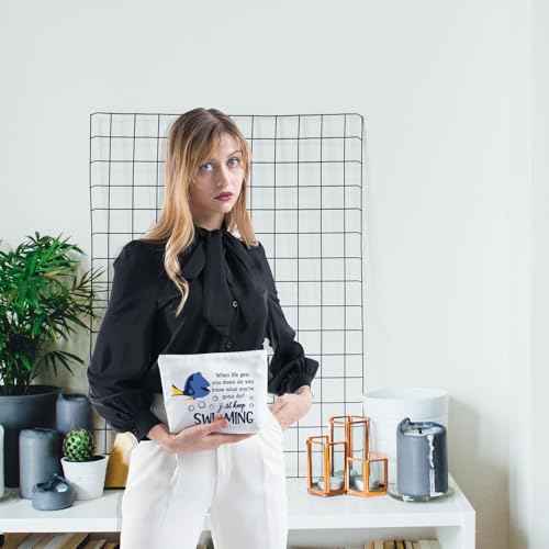 Dory Lover Gift Dory Movie Cosmetic Bag Cartoon Character Lover Gift Dory Fish Fans Gift Animal Ocean Gift (keep swimming)