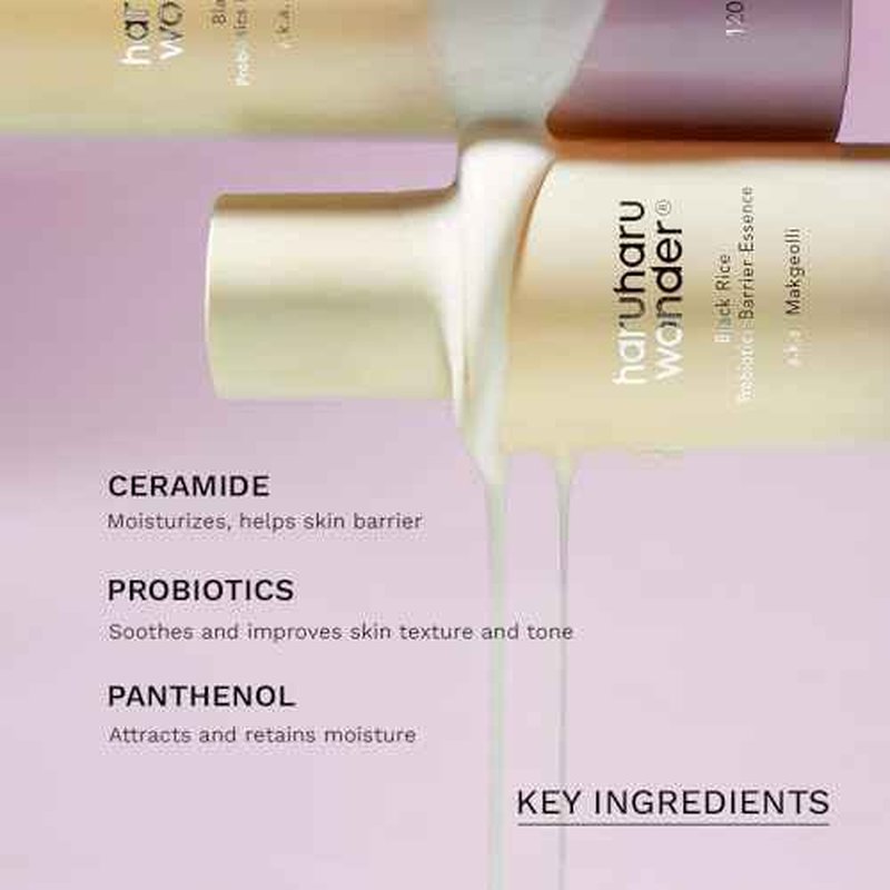 haruharu Wonder Black Rice Probiotics Barrier Essence, Travel Size, Skin Flooding & Layering, Strengthen Skin Barrier, Soothing, Plumping, Holiday Stocking Stuffer, Korean Skincare, 1.01 fl. oz