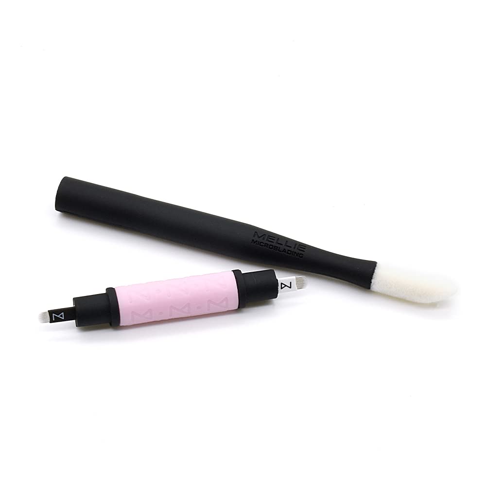 Mellie Microblading Disposable Pen - 2-in-1 Sterilized Blade & Pigment Sponge | Comfortable Grip, 10-Pack