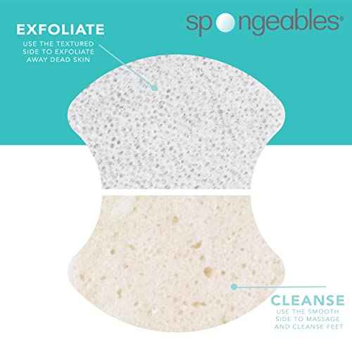 Spongables Pedi Scrub Foot Exfoliating 20+ Wash Sponge, Coconut Colada, 2 Count