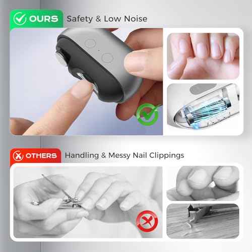 Electric Nail Clipper, 2025 New Electric Nail Trimmer Clippers for Fingers and Toes with 2 Adjustable Speeds, Electric Toe Nail Cutter for Seniors (Purple)