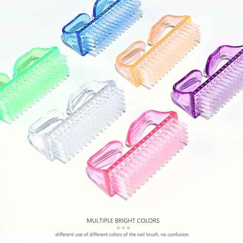 Handle Grip Nail Brush, Hand Fingernail Scrub Cleaning Brushes for Toes and Nails Cleaner, Pedicure Scrubbing tool kit for Men and Women 5 Pack (Multicolor)