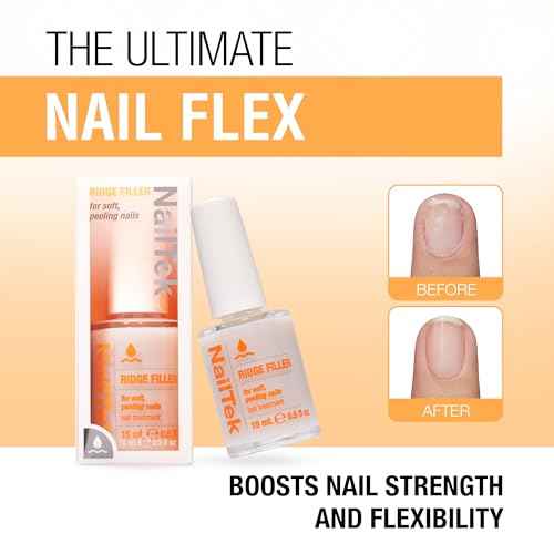 Nail Tek Ridge Filler Formula 2 ? Clear Ridge Filler for Nails Base Coat, Nail Strengthener Polish for Soft & Peeling Nails, 0.5 fl oz