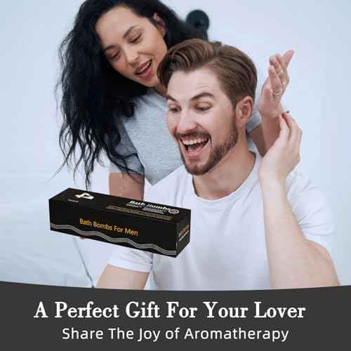 4 Pcs Bath Bombs for Men, Handmade Large Bath Bomb for Bubble&Spa Bath,Organic Essential Oil Bathbombs with Natural Ingredients Relaxing Scents,Great Gift Set for Him,Father,Husband,Boy Friend