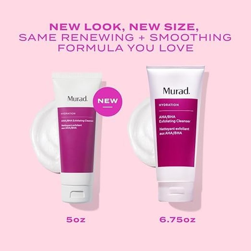 Murad AHA/BHA Exfoliating Cleanser - Triple-Action Exfoliator with Salicylic, Lactic & Glycolic Acids | Creamy Face Wash for Smoother Skin