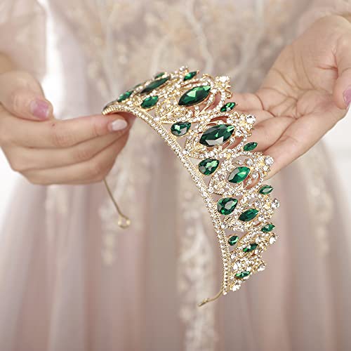 JWICOS Baroque Crowns and Tiaras Rhinestone Crystal Queen Crowns for Brides Princess Wedding Crowns Prom Halloween Costume Decorative Bridal Tiaras Hair Accessories for Women and Girls