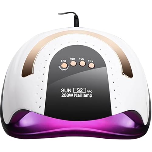 268W UV LED Light Lamp Nail Dryer for Gel Polish with 57 pcs Dual Light Beads 4 Timer Setting and Automatic Sensor (White)