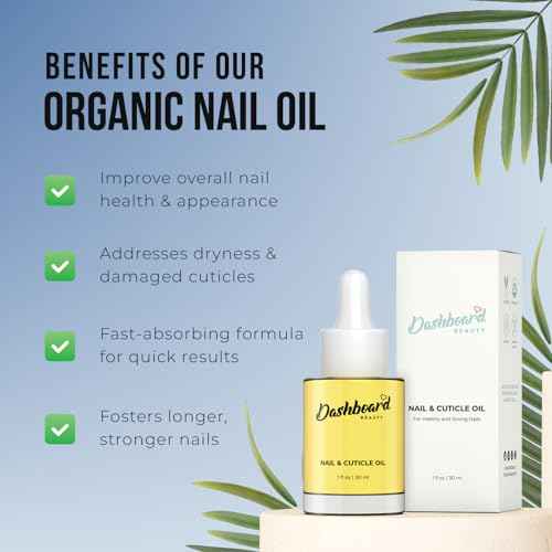 Dashboard Beauty Cuticle Nail Oil - Advanced Nail Moisturizer & Premium Nail Strengthener with Jojoba, Vitamin E - Repairs Damaged Nails, Nourishes, Enhances Growth - Salon-Grade, Deep Hydration, 1 oz