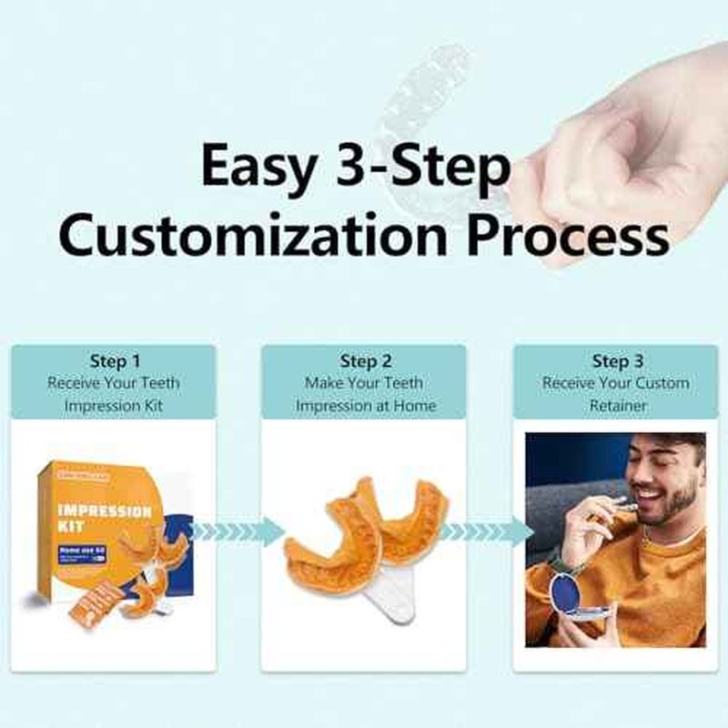 Custom Retainer, Clear Replacement Dental Retainers for Teeth, BPA & Latex-Free, for Adults & Teens (Upper & Lower Teeth Set)