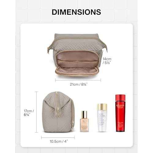 BAGSMART Travel Makeup Bag, Cosmetic Bag Make Up Organizer Case,Large Wide-open Pouch for Women Purse for Toiletries Accessories Brushes