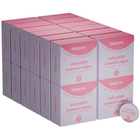 Biopure Nail Polish Remover Wipes Acetone-Free & Non-Toxic ? Quick & Easy Nail Polish Removal, Travel-Friendly Disposable Pads w/Sealable Jar (720 Count, Unscented) Bulk Pack