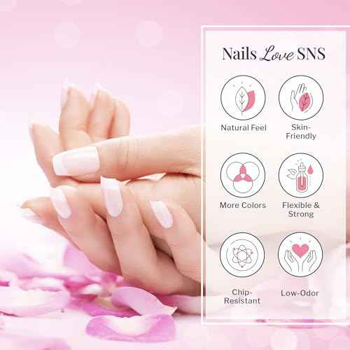 SNS Nail Dip Powder & Dip Essentials Nail Color Kit, DIY Starter Bundle (Pink & White) - Foundation Powder, Dip Activator & Top Coat, Brushes, Cuticle Pusher, Nail File, Buffer, & French Dip Mold