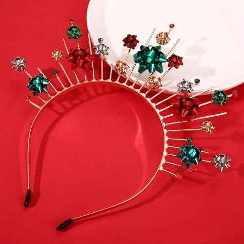 mokkia Christmas Headband for Women Snowflake Headbands Halo Crown Christmas Accessories Outfits Decorations Ugly Sweater Costume Party Favors Decors Holiday Gifts (Pattern A)