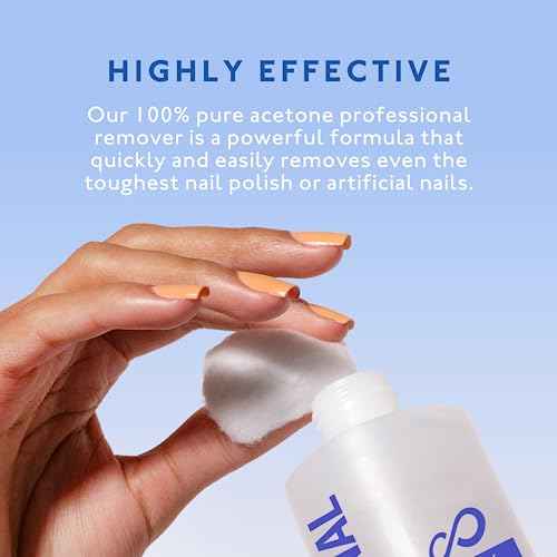 Eternal 100% Pure Acetone- Acetona pura ? Quick Professional Ultra-Powerful Nail Polish Remover for Natural, Gel, Acrylic, Shellac Nails and Dark Colored Paints (8 FL. OZ.)