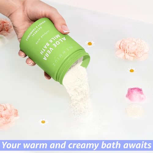 Creamy Oats Milk Bath Soak Hydrate Moisturize Soften Skin Aloe Vera Honey Chamomile Luxury Spa Bath Salt Christmas Birthday Relaxation Gift for Women