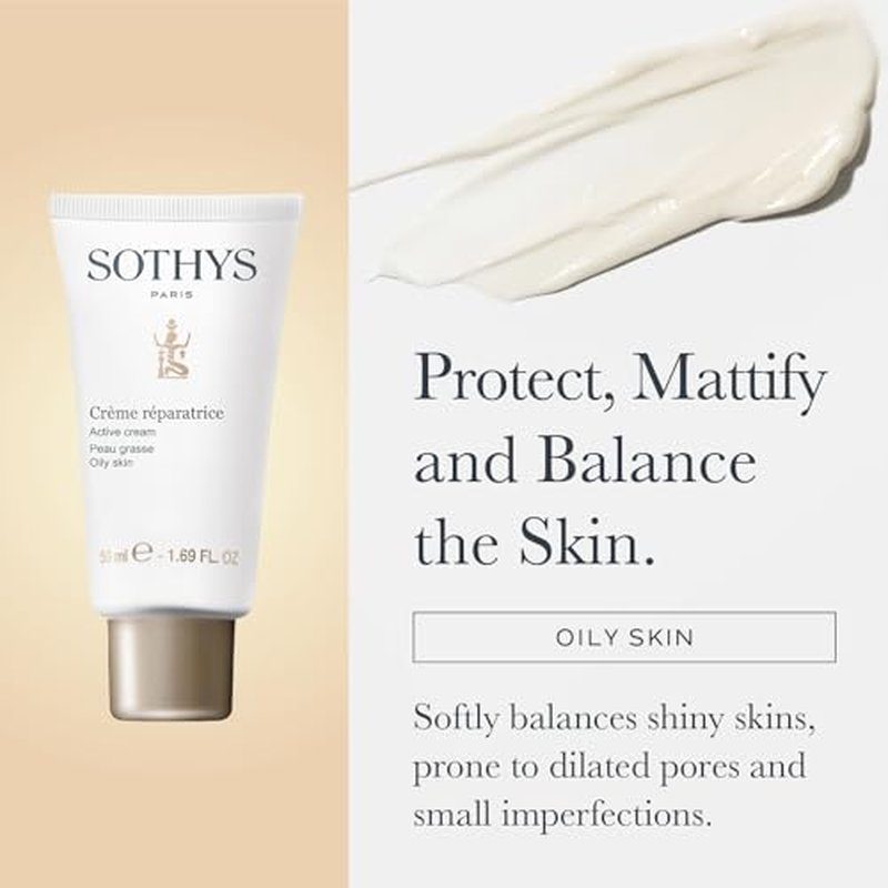 SOTHYS Active Cream | Face Moisturizer with Anti-Oily, Pore Minimizing and Hydrating Actives for Small Imperfections and Blemishes | Oily Skin
